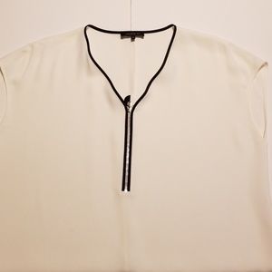 Lafayette 148 100% Silk Sheer Popover blouse